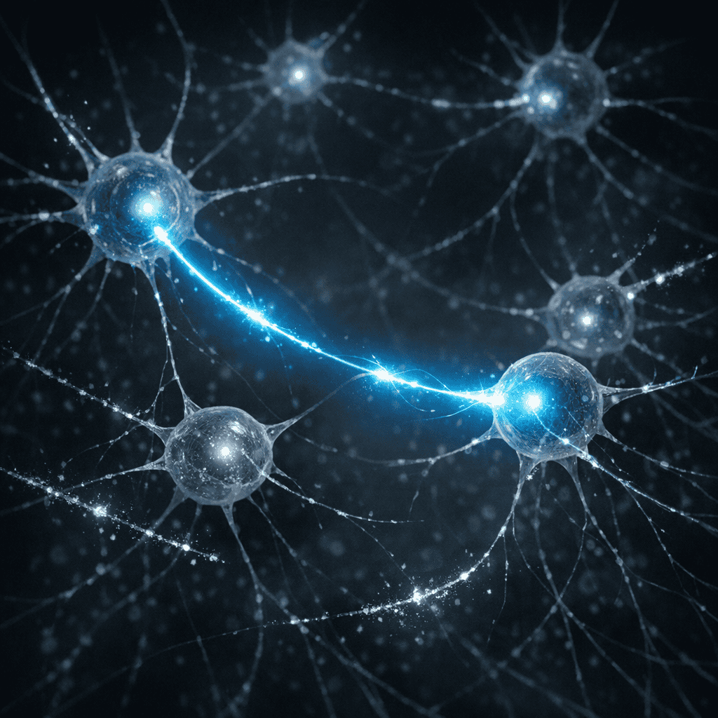Illustration of cellular communication breaking down with age