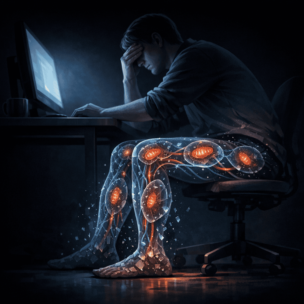 Illustration of the cellular impact of prolonged sitting and sedentary behaviour